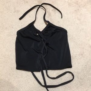 Black lace me up top